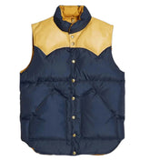 Vintage Unisex Quilted Faux Leather & Puffer Vest